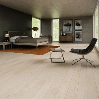 Podłoga drewniana Happiness Balic Wood w sypialni