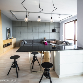 Naturalnie, salon z kuchnią