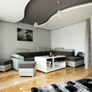 Nowoczesny salon w Chrzanowie - projekt i wykonanie www.twindesign.pl