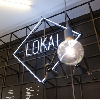 Lokal Bakery - neonowe logo