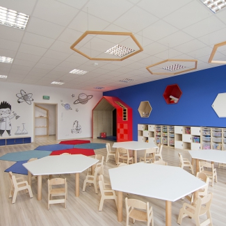 PRZEDSZKOLE MEGA MOCNI w Gdańsku, sala dydaktyczna "Szaleni naukowcy"