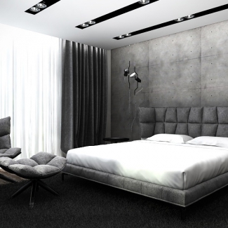 Projekt wnętrza nowoczesnej sypialni