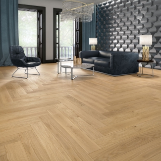 Elegancji salon z podłogą Discovery Balic Wood