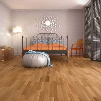 Podłoga drewniana FIVE 4HER Baltic Wood w sypialni