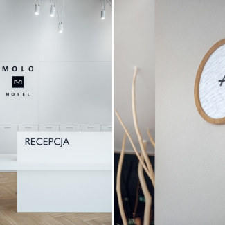 detal recepcji i zegaru