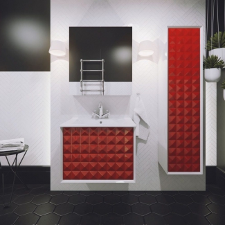 Kolekcja mebli łazienkowych ZIRCO - czerwone fronty
