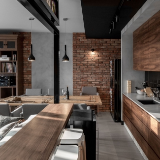 widok na wnętrze kuchni