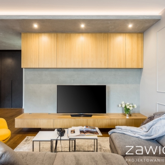 Beton przy eleganckiej sztukaterii