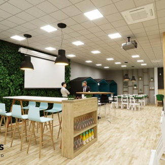 Wspólna kuchnia w biurowcu