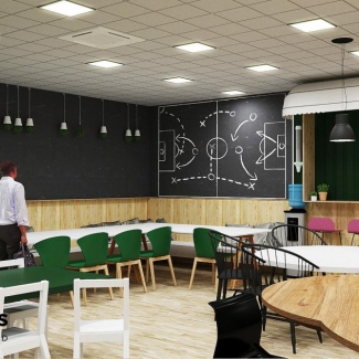 Wspólna kuchnia w biurowcu