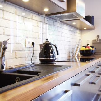 Realizacja -Salon,kuchnia, Apartament Industrialny 150m2 Warszawa