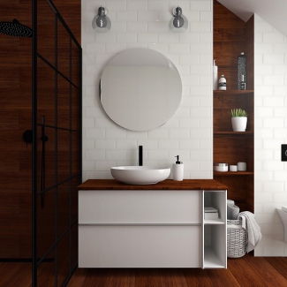 Biel i drewno na poddaszu