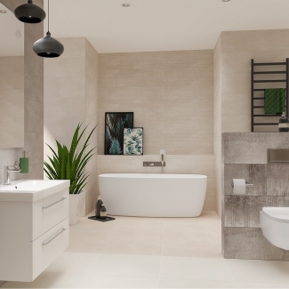 Łazienka w stonowanych odcieniach