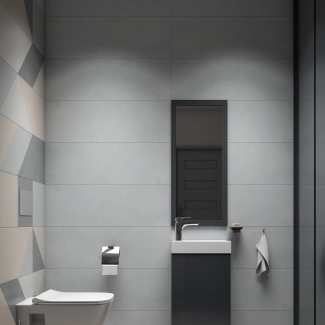 Toaleta z geometrycznym motywem