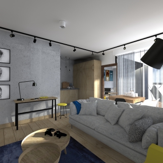 projekt mieszkania Tychy / salon