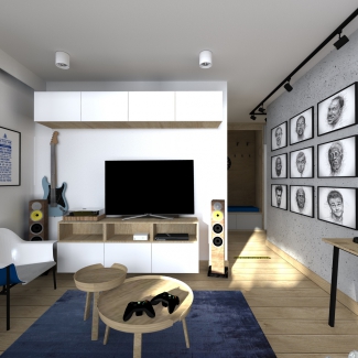 projekt mieszkania Tychy / salon