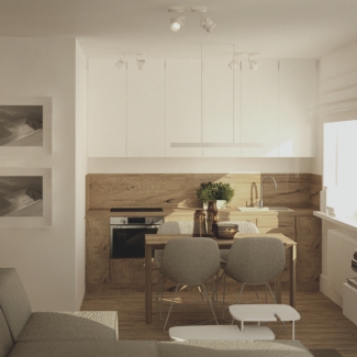 Małe, minimalistyczne mieszkanie w Warszawie