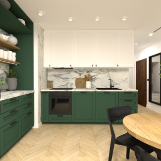 Mieszkanie z zieloną kuchnią