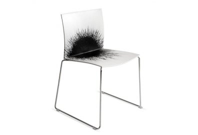 Krzesło Slim Slitta białe z czarną plamą