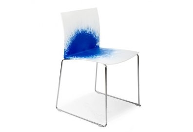 Krzesło Slim Slitta białe z niebieską plamą