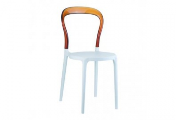 Krzesło Mr Bobo biało-bursztynowe