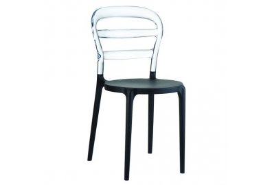 Krzesło Miss Bibi czarno-przezroczyste