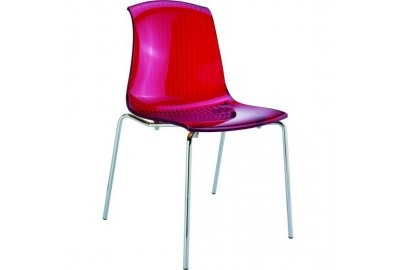 Krzesło Allegra czerwone - przezroczyste