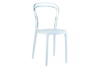 Krzesło Mr Bobo biało-przezroczyste