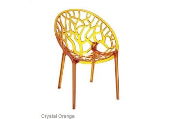 Krzesło Crystal pomarańczowe - przezroczyste