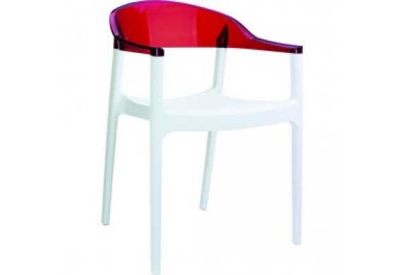 Krzesło Carmen biało-czerwone