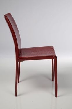 Krzesło Milano Shiny Croco Red