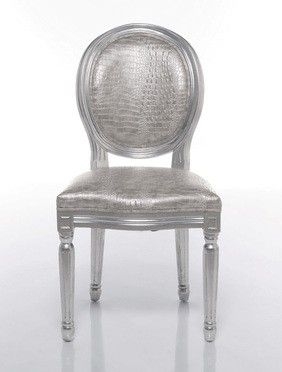 Krzesło Louis Croco Antique srebrne