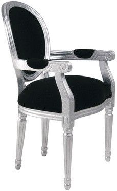 Krzesło Louis Leaf Velvet srebrne