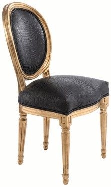 Krzesło Louis złote Croco