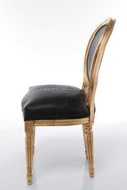 Krzesło Louis złote Croco