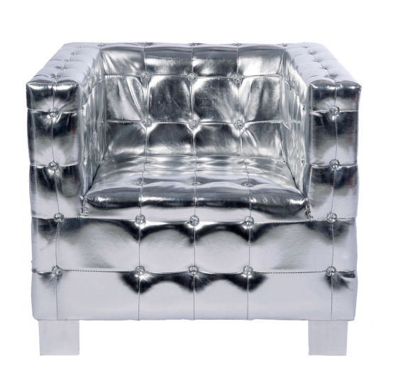 Fotel Shining Cube srebrny