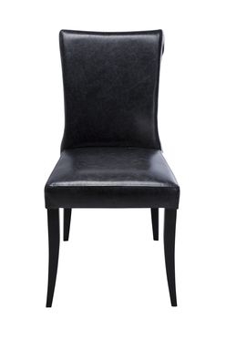 Krzesło wyściełane skórzane Cintura Vintage Black
