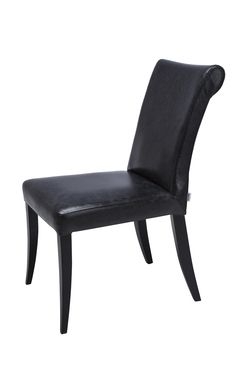 Krzesło wyściełane skórzane Cintura Vintage Black