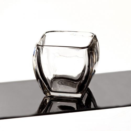 Dekoria Świecznik wazon CUBE szkło 9,5x9,5x8,3cm