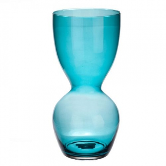 Dekoria Szklany wazon niebieski wys. 40 cm