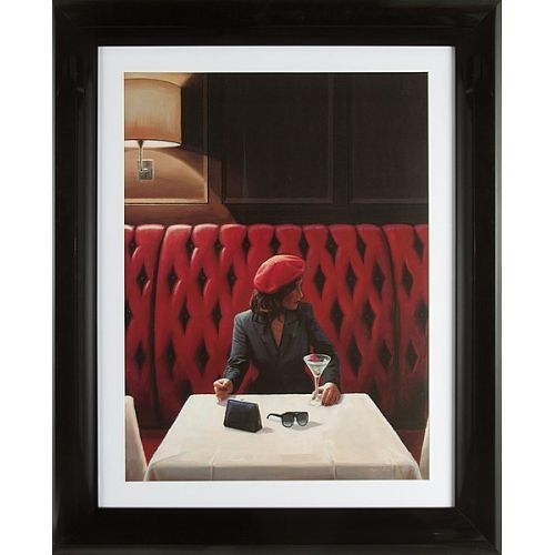 Dekoria Obraz w ramie 86x106cm kobieta przy stolik