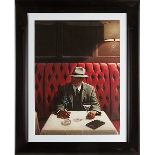 Dekoria Obraz w ramie 86x106cm mężczyzna przy stol