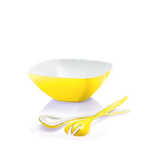 Zestaw miska i łyżki sałatkowe Vintage żółty 2834.00.88 Guzzini