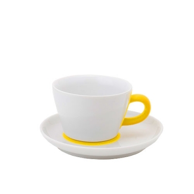 Filiżanka do cappuccino z podstawką Five Senses touch! 250ml żółta Kahla
