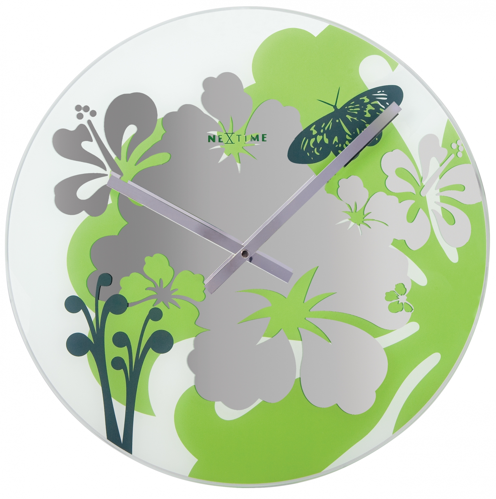 Zegar ścienny Hibiscus 8087gn zielony NeXtime