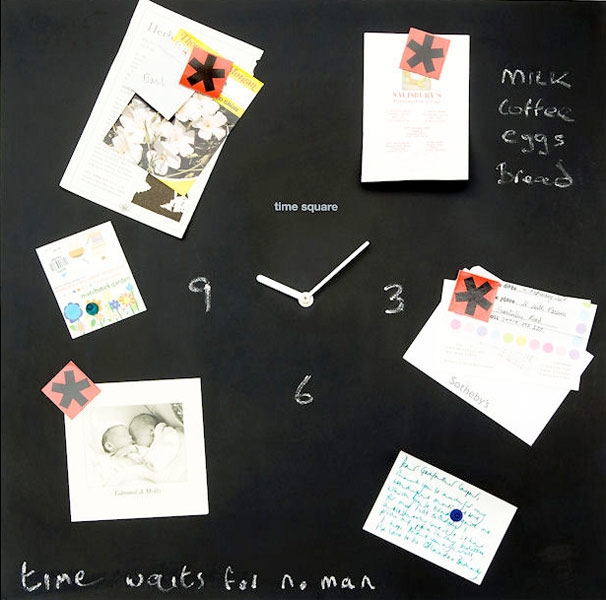 Tablica magnetyczna z zegarem Time Squere Black + Blum