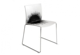mini: Krzesło Slim Slitta białe z czarną plamą