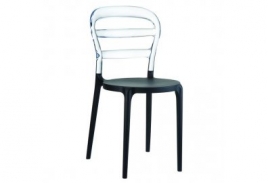 mini: Krzesło Miss Bibi czarno-przezroczyste