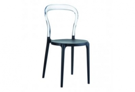 mini: Krzesło Mr Bobo czarno-przezroczyste