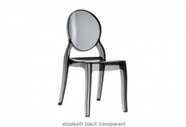 mini: Krzesło Elizabeth czarne - przezroczyste